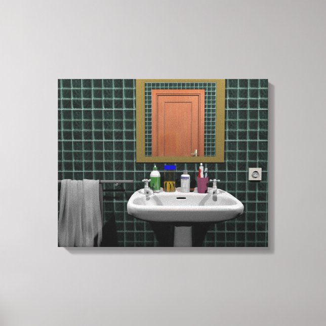 Toile Lavabo en place de bain (Recto)