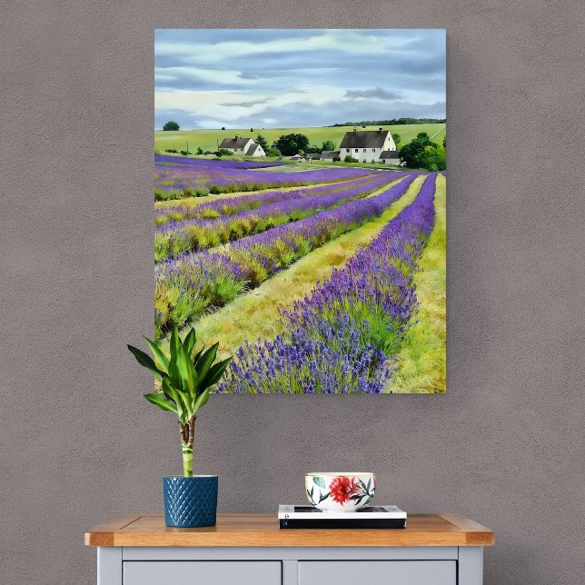 Toile Lavande Champ & Nature Art (Stunning Lavender Field in full bloom. It's summer on the wall!)