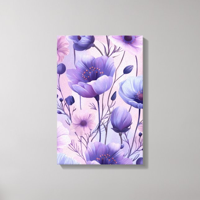 Toile Lavender Bloom: Purple Haze Anemones Print (Recto)
