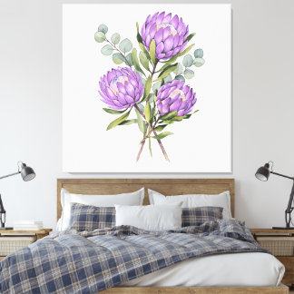 Toile Lavender Protea Botanical Watercolor