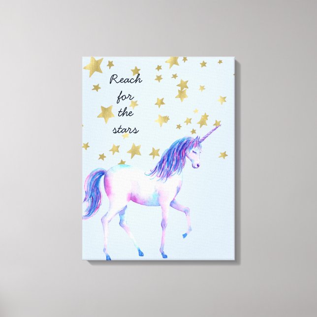 Toile Lavender Unicorn atteindre pour les étoiles (Recto)