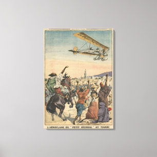 Toile L'avion de "petit journal" volant plus de