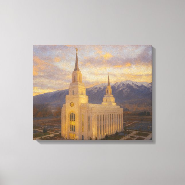 Toile Layton Utah Temple Painting™ LDS Wall Art Canvas (Recto)