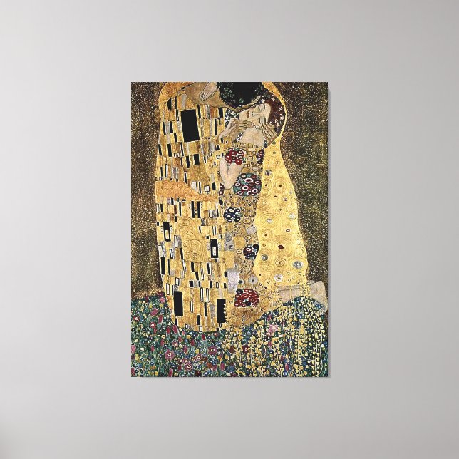 Toile Le baiser de Gustav Klimt (vers 1908) (Recto)