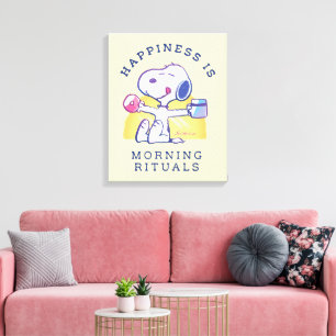 Toile Le bonheur, c'est les rituels du matin