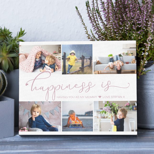 Toile Le bonheur est | Collage photo Mommy 6 (Créateur téléchargé)