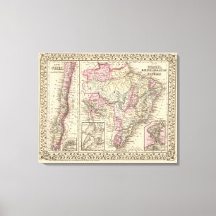 Toile Le Brésil, Bolivie, Paraguay, Uruguay