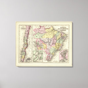 Toile Le Brésil, Bolivie, Paraguay, Uruguay 2