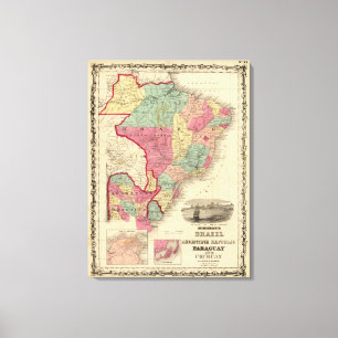Toile Le Brésil, la république d'Argentine, le Paragua
