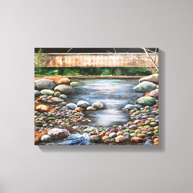 Toile Le Brook beau jour clair cours d'eau rochers (Recto)