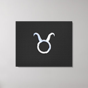 Toile Le chrome argenté aiment le signe de zodiaque de