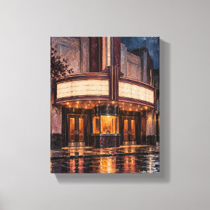 Toile Le cinéma plum après la pluie - Art Neo Deco City