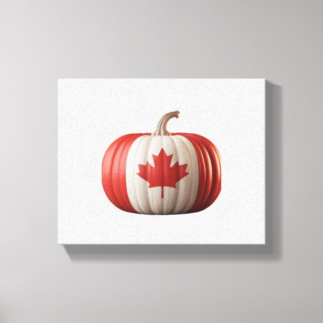 Toile Le Citrouille du drapeau canadien Maple Leaf remer (Recto)