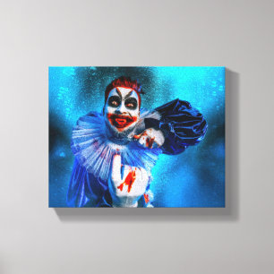 Toile Le clown de SlipperyJoe Happy Halloween rouge b