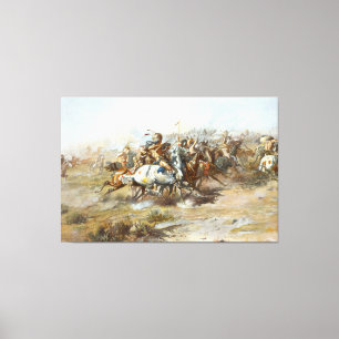 Toile Le combat de Custer bataille Charles Marion Russel