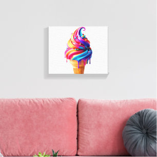 Toile Le cône de glace classique vibrant de SlipperyJoe'