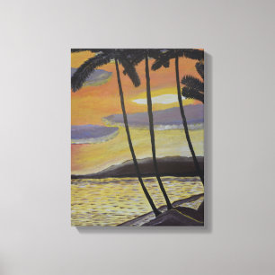 Toile Le coucher de soleil de la scène tropicale sur toi