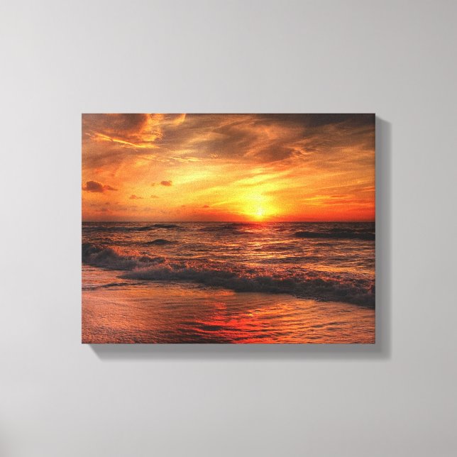 Toile Le coucher de soleil le plus parfait à la plage (Recto)