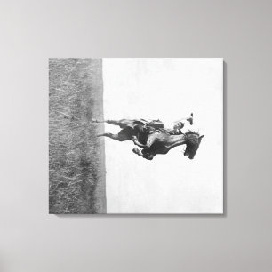 Toile Le cowboy monte Bronco se levant sur ses jambes de
