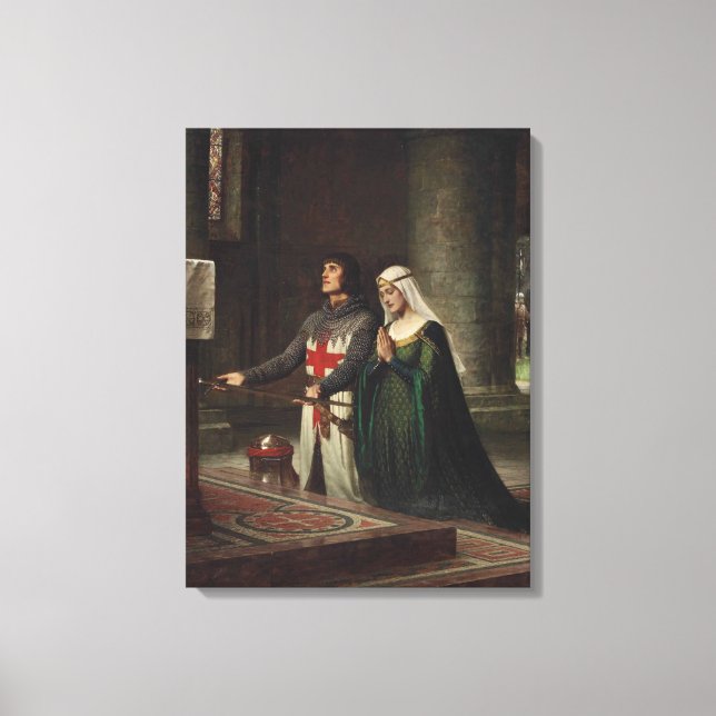 Toile Le Dédication (Chevalier médiéval et Sa Dame) (Recto)
