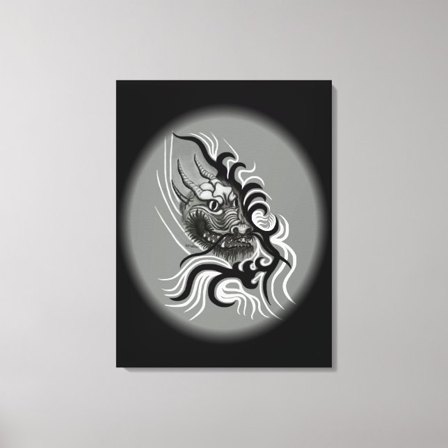 Toile Le dragon chinois à la toiture de tatouage (Recto)