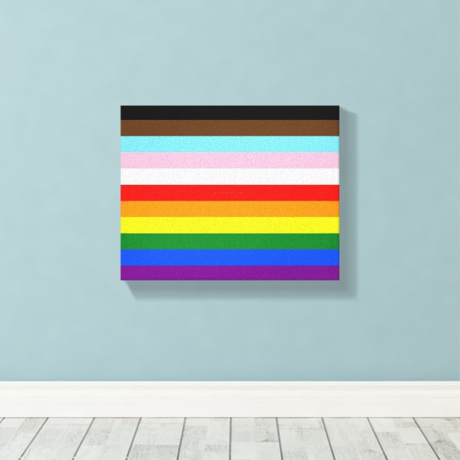 Toile Le drapeau de fierté à onze bandes de SlipperyJoe' (Insitu (Plancher de Bois))