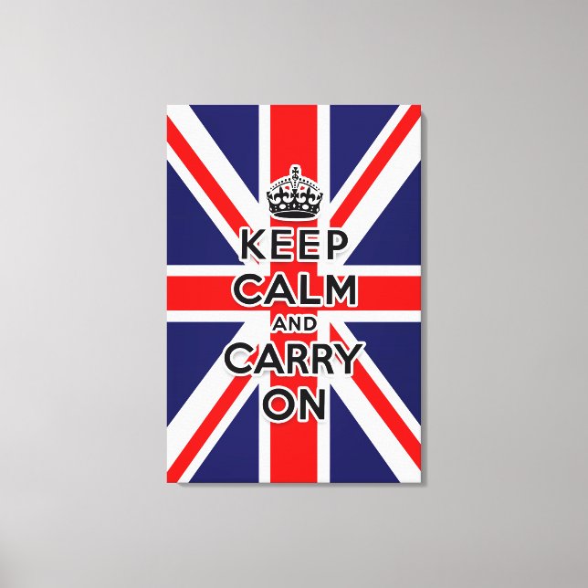 Toile Le drapeau Union Jack garde le calme et continue (Recto)
