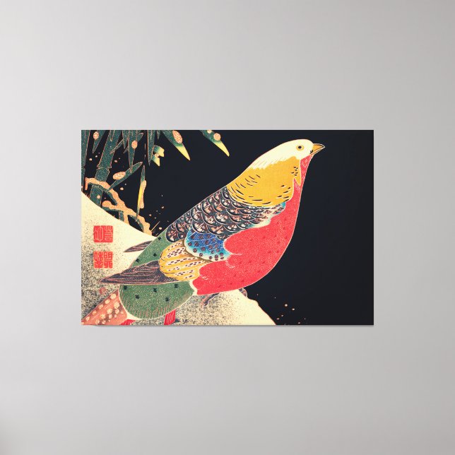 Toile Le faisan d'or dans l'oiseau de neige - Jakuchu (1 (Recto)
