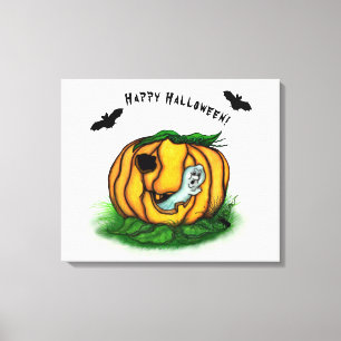 Toile Le Fantôme d'Halloween, Chauve-souris, Fantôme et 
