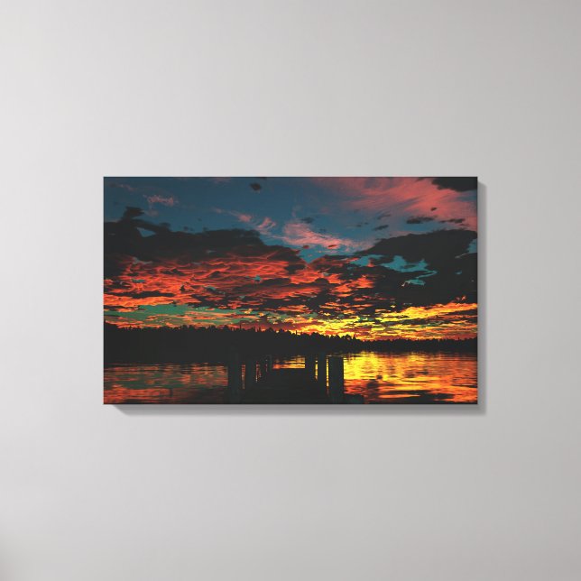 Toile Le feu dans le ciel (Recto)