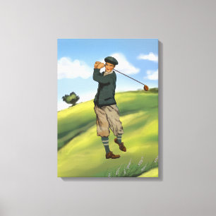 Toile Le golf vintage de golfeur de regard a enveloppé