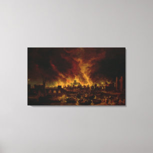 Toile Le grand incendie de Londres en 1666