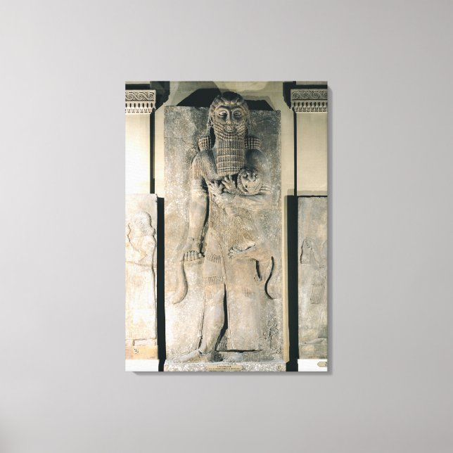 Toile Le héros Gilgamesh tient un lion (Recto)