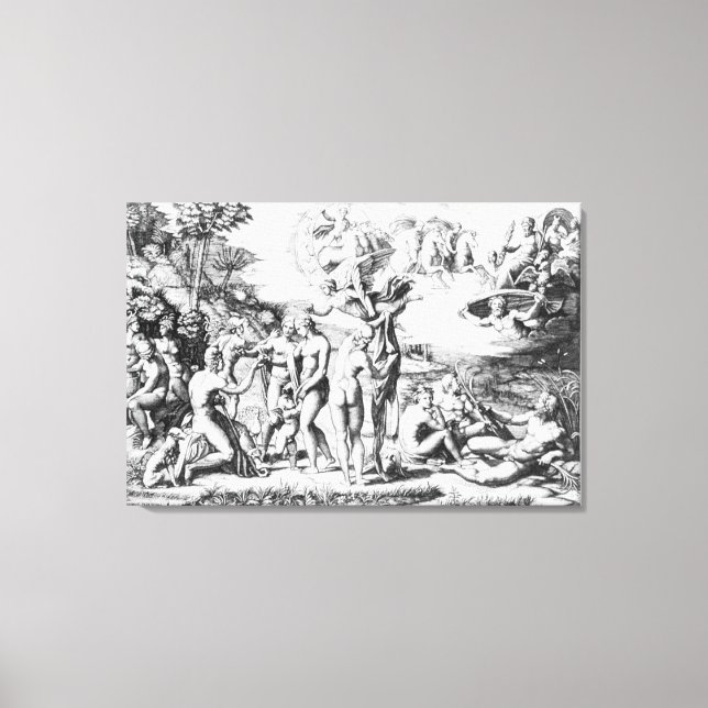 Toile Le jugement de Paris, après Raphael (gravure) (Recto)