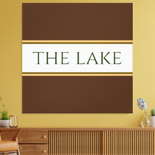 Toile LE LAC Bold Brown Blanc Orange Racing Stripes