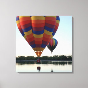 Toile Le lac s'envole - Ballon à air chaud en CO