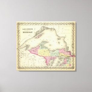 Toile Le lac Supérieur et la partie nord du Michigan