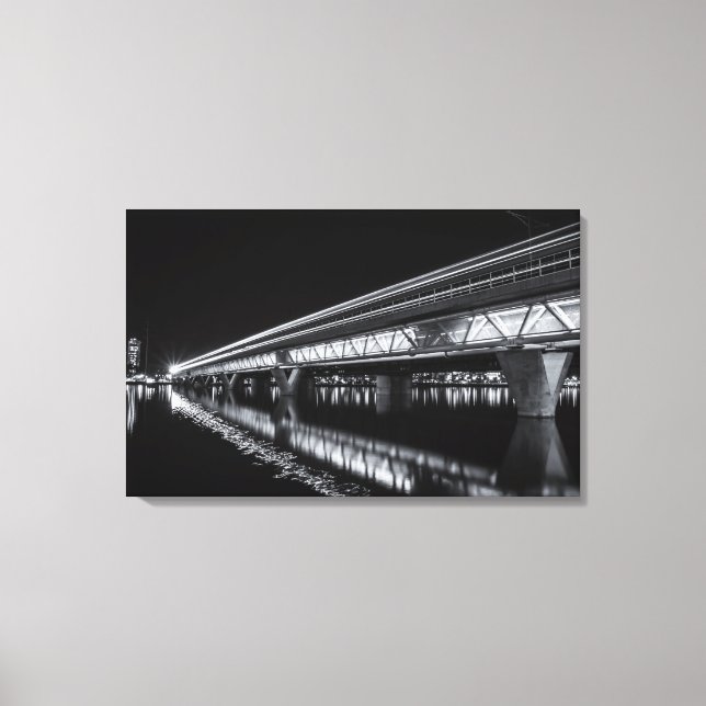 Toile Le lac Tempe Town la nuit (Recto)
