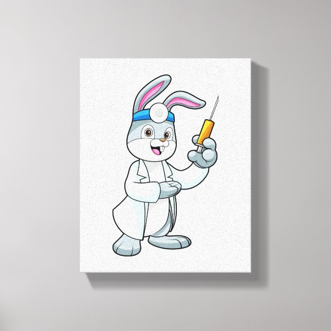 Toile Le lapin comme docteur à la vaccination avec la se (Recto)