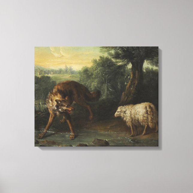 Toile Le loup et l'agneau (par Jean-Baptiste Oudry) (Recto)