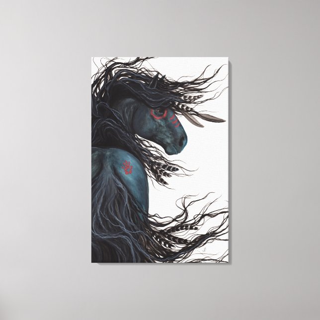 Toile Le majestueux cheval friésien de Bihrle (Recto)