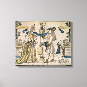Toile Le mariage heureux (coupe de bois couleur pochoir)
