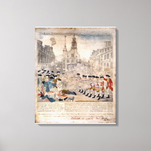 Toile Le massacre de Boston Paul Revere rue King