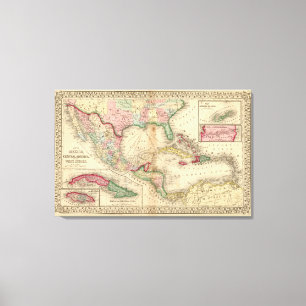 Toile Le Mexique, Amérique Centrale, les Antilles
