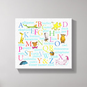 Toile Le modèle ABC de Dr Seuss avec des mots