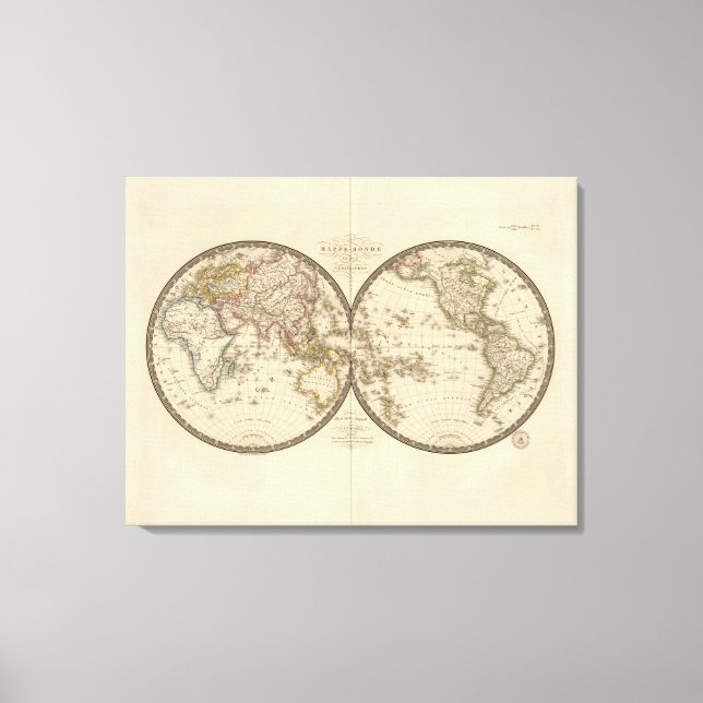 Toile Le monde en deux hémisphères (Recto)