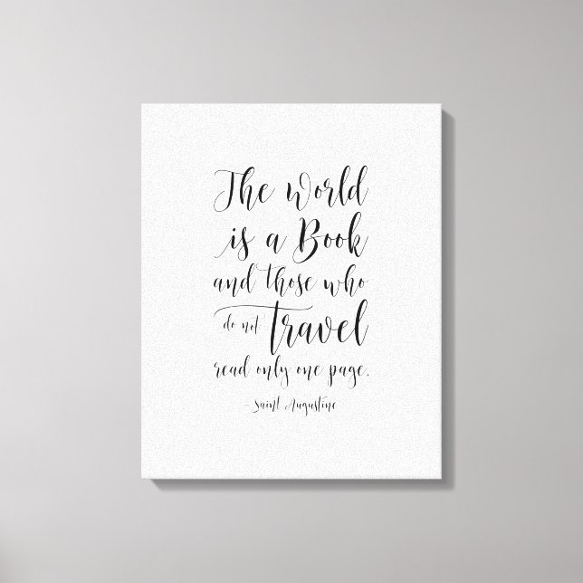 Toile Le Monde Est Un Livre, Citation De Saint Augustin (Recto)
