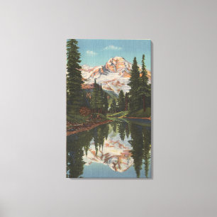 Toile Le mont Rainier, WA - lac mirror avec Mt.