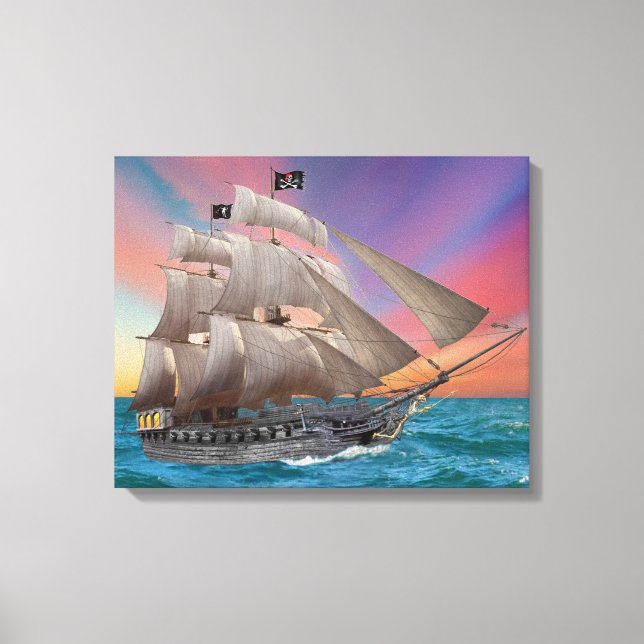TOILE LE NAVIRE PIRATE DE BLACK BEARD (Recto)