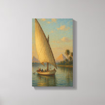 Le Nil et les Pyramides à Dusk